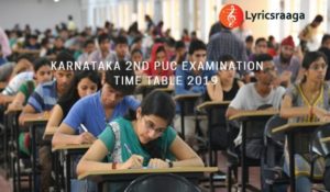 Karnataka 2nd PUC Examination Time Table 2019