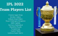 IPL 2022 Team Players List